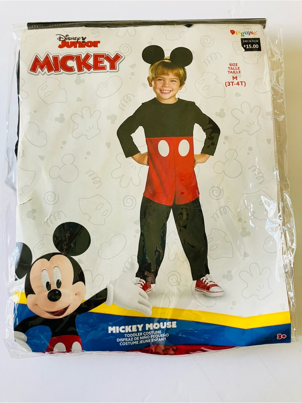 Disney Junior Mickey Mouse 3T-4T Kids Halloween Costume Suit Tail Headpiece New